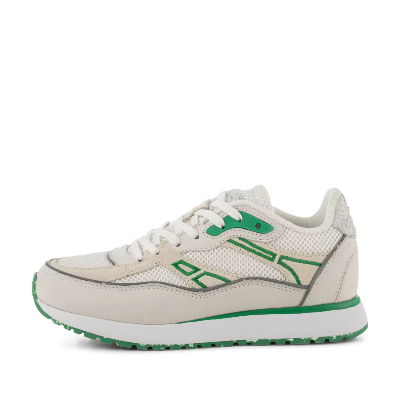 Hailey Tech Mesh - White/Basil-Woden Hot