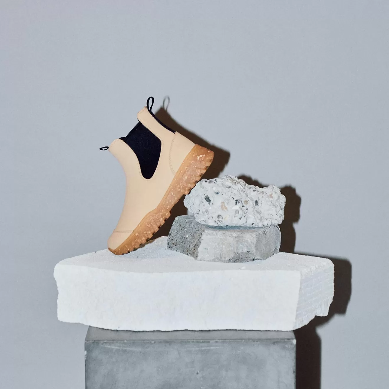 Magda Rubber Track Boot - Beige-Woden Hot