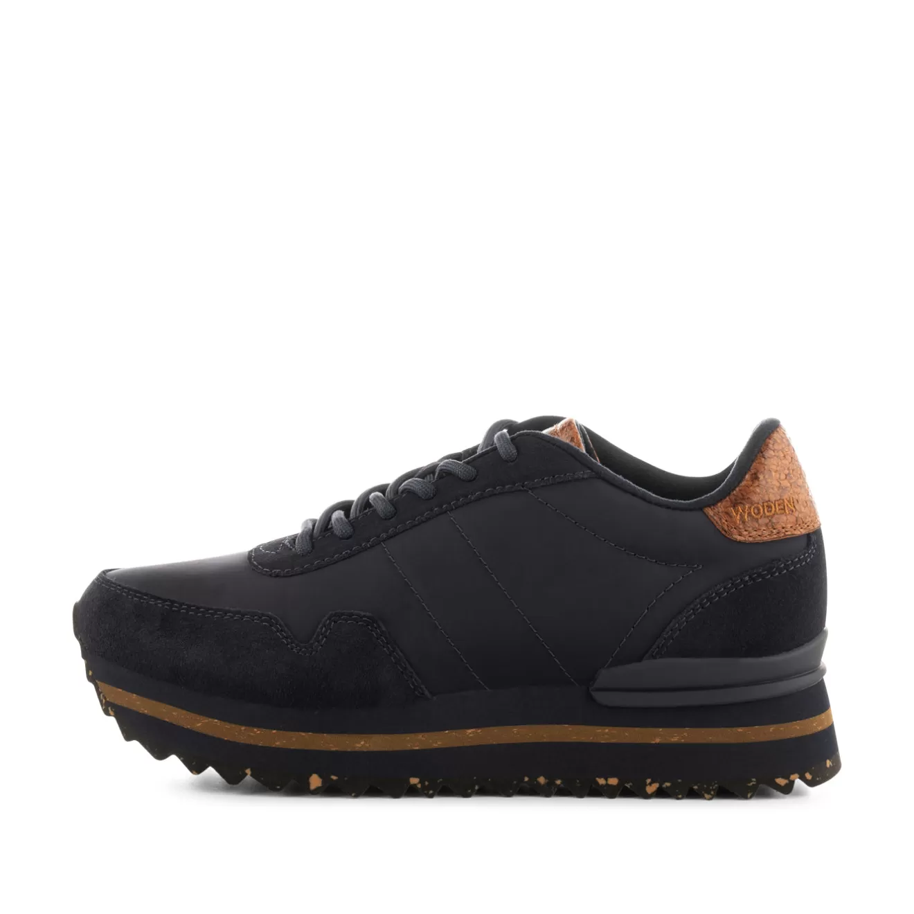 Nora III Leather Plateau - Dark Navy-Woden Outlet