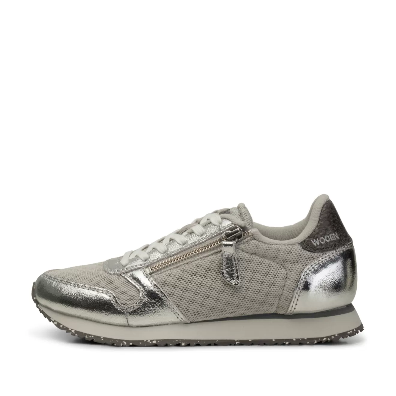 Ydun Metallic Zipper - Sea Fog Grey-Woden Sale