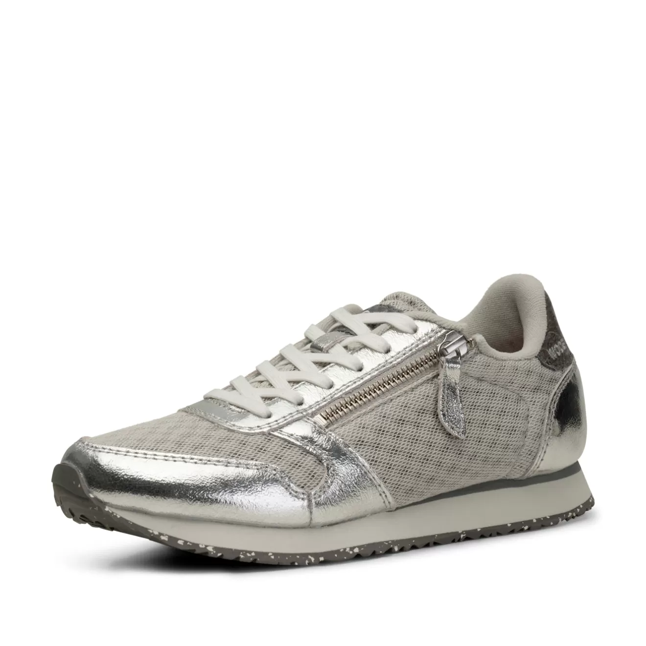 Ydun Metallic Zipper - Sea Fog Grey-Woden Sale